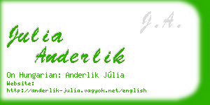 julia anderlik business card